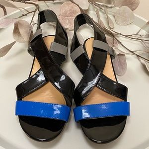 New York & Company Blue & Black Sandals